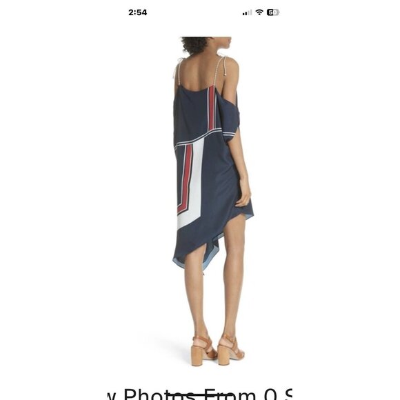 Joie Size Small Color-blocked Nautical EDYTE Dress Asymmetric Hem Navy $348 NEW - Picture 1 of 15